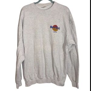 Hard Rock Cafe Sweatshirt Vintage Boston All is One Screen Print Gray Size XL